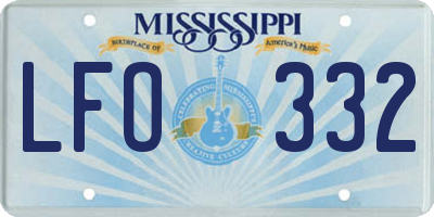 MS license plate LFO332