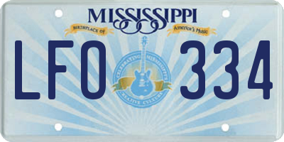 MS license plate LFO334
