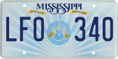 MS license plate LFO340