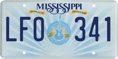 MS license plate LFO341