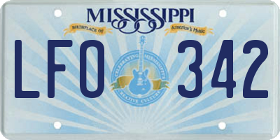 MS license plate LFO342