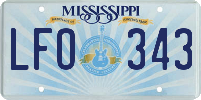 MS license plate LFO343