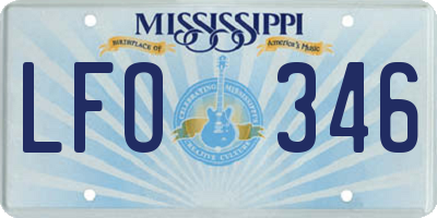 MS license plate LFO346