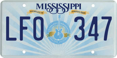 MS license plate LFO347