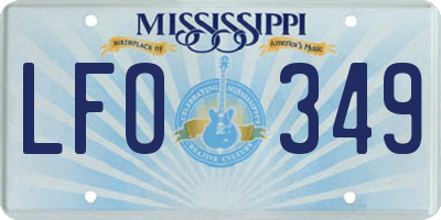 MS license plate LFO349