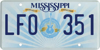 MS license plate LFO351