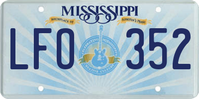 MS license plate LFO352
