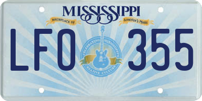 MS license plate LFO355