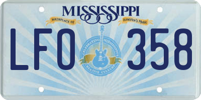 MS license plate LFO358