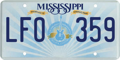 MS license plate LFO359