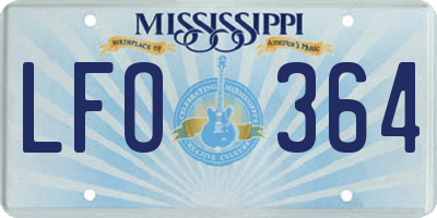 MS license plate LFO364