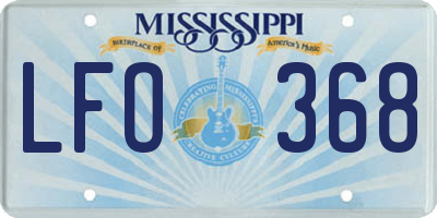 MS license plate LFO368