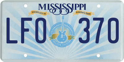 MS license plate LFO370