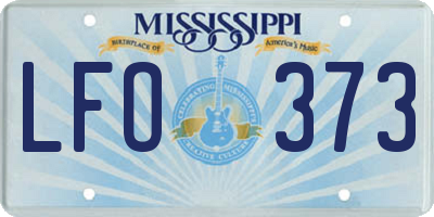 MS license plate LFO373