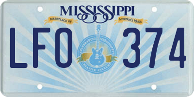 MS license plate LFO374