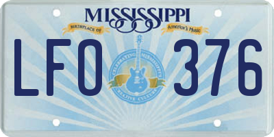 MS license plate LFO376