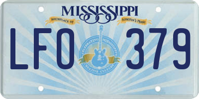 MS license plate LFO379
