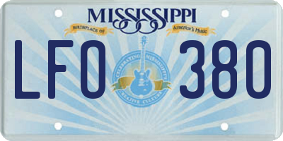 MS license plate LFO380