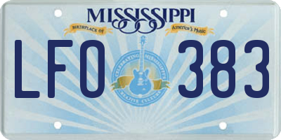 MS license plate LFO383