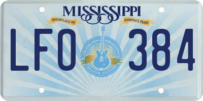 MS license plate LFO384