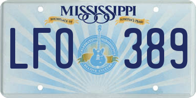 MS license plate LFO389