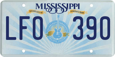 MS license plate LFO390