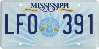 MS license plate LFO391