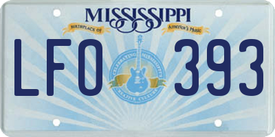 MS license plate LFO393