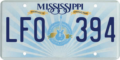 MS license plate LFO394