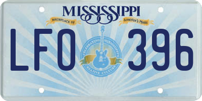 MS license plate LFO396