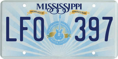 MS license plate LFO397