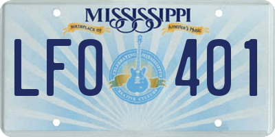 MS license plate LFO401
