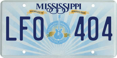 MS license plate LFO404