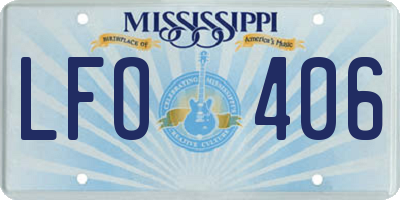 MS license plate LFO406