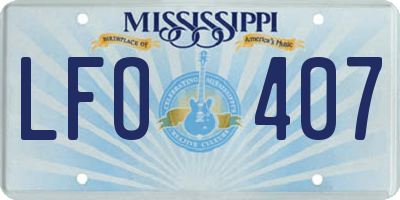MS license plate LFO407