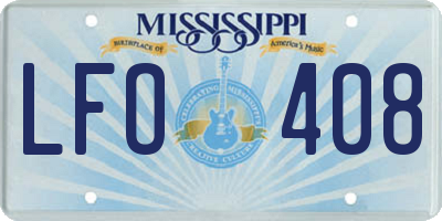 MS license plate LFO408