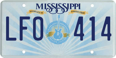 MS license plate LFO414