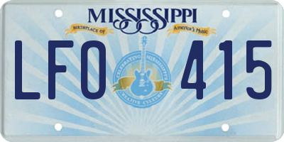 MS license plate LFO415