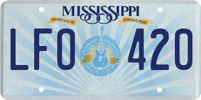 MS license plate LFO420