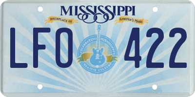 MS license plate LFO422