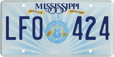 MS license plate LFO424