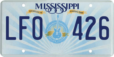 MS license plate LFO426