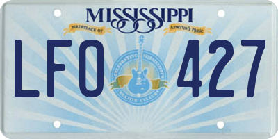 MS license plate LFO427