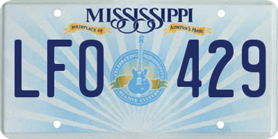 MS license plate LFO429