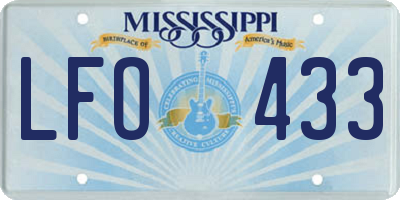 MS license plate LFO433