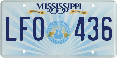 MS license plate LFO436