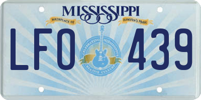 MS license plate LFO439