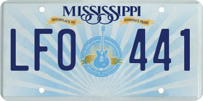 MS license plate LFO441