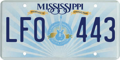 MS license plate LFO443