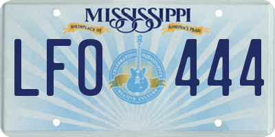 MS license plate LFO444